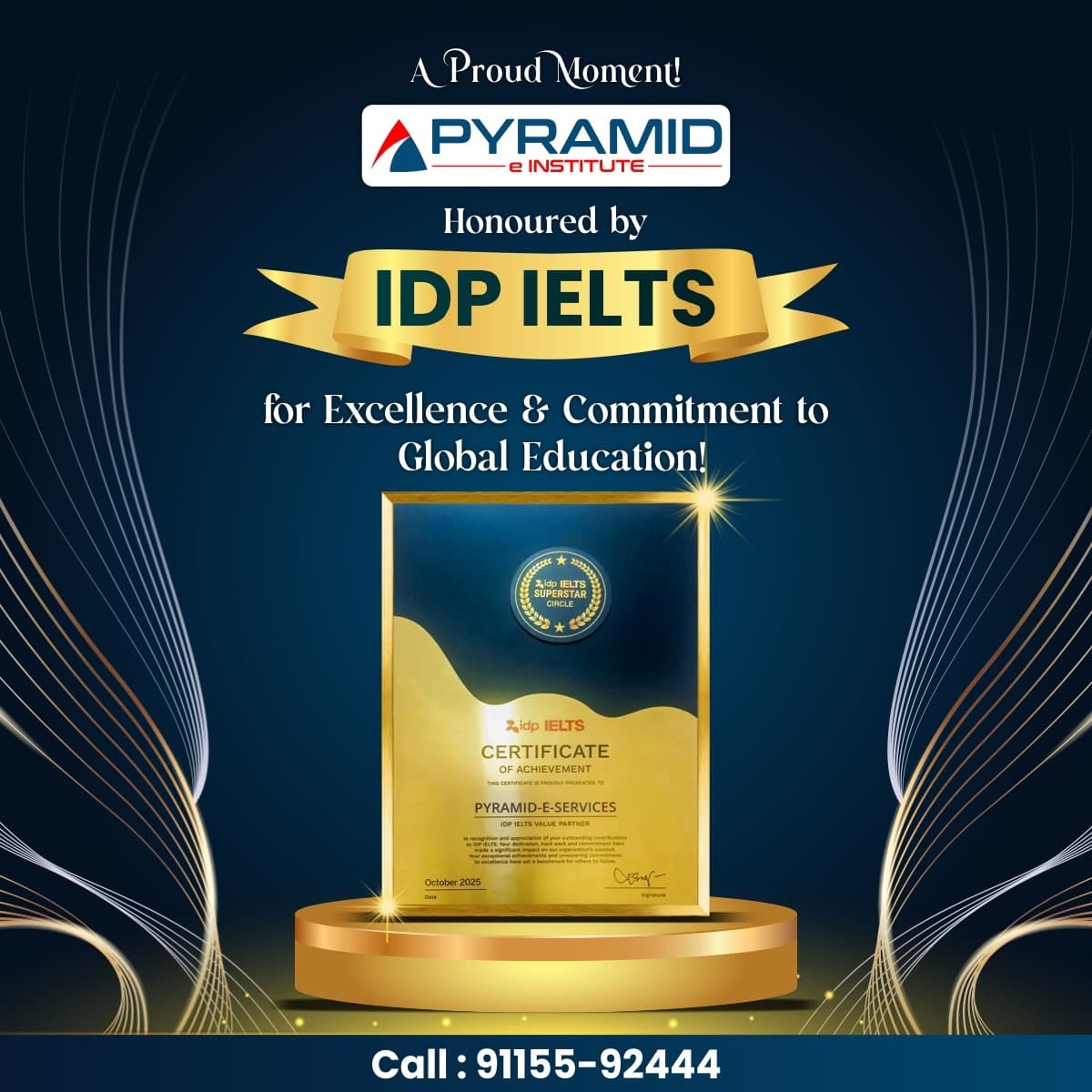 IDP IELTS Official Recognition Certificate — Pyramid e-Institute