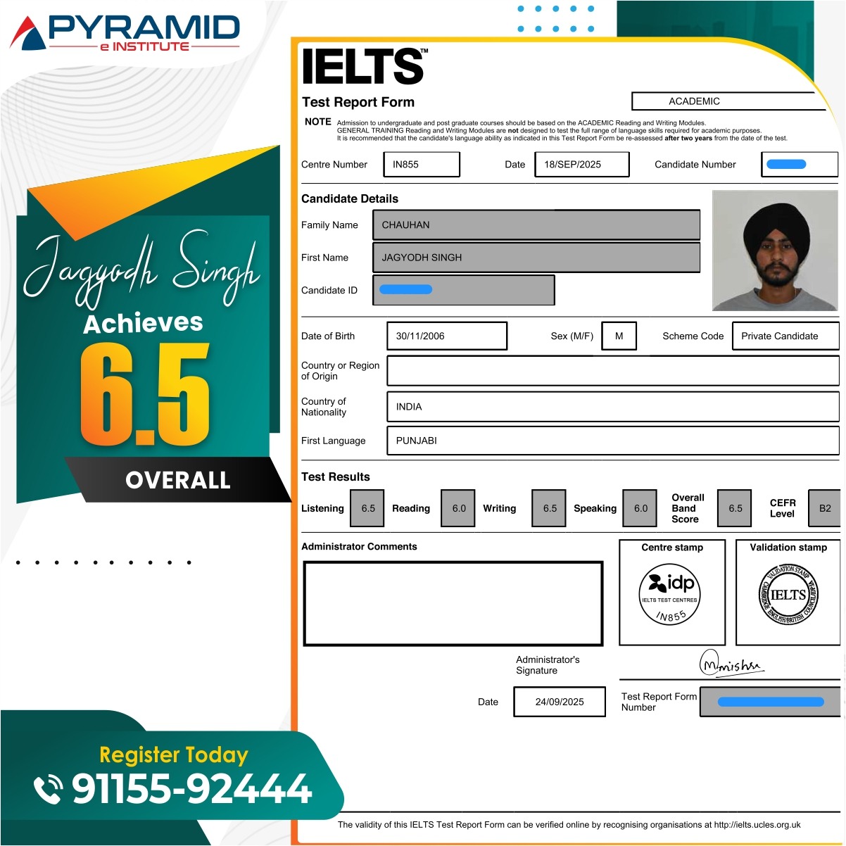 IELTS Score Report — Student Achievement 1