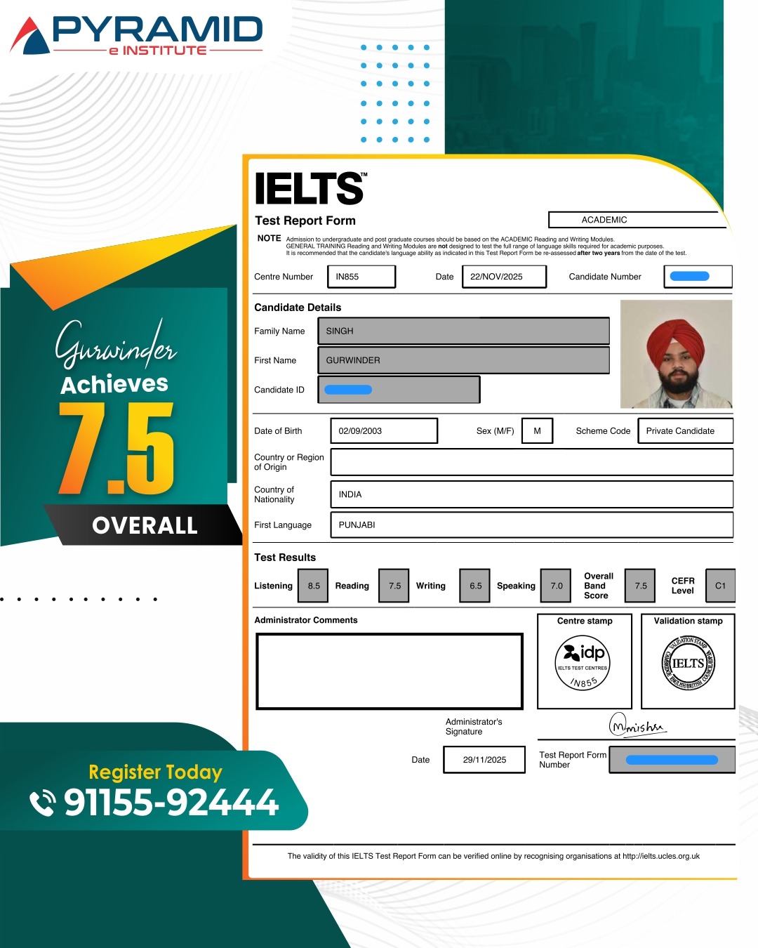 IELTS Score Report — Student Achievement 14