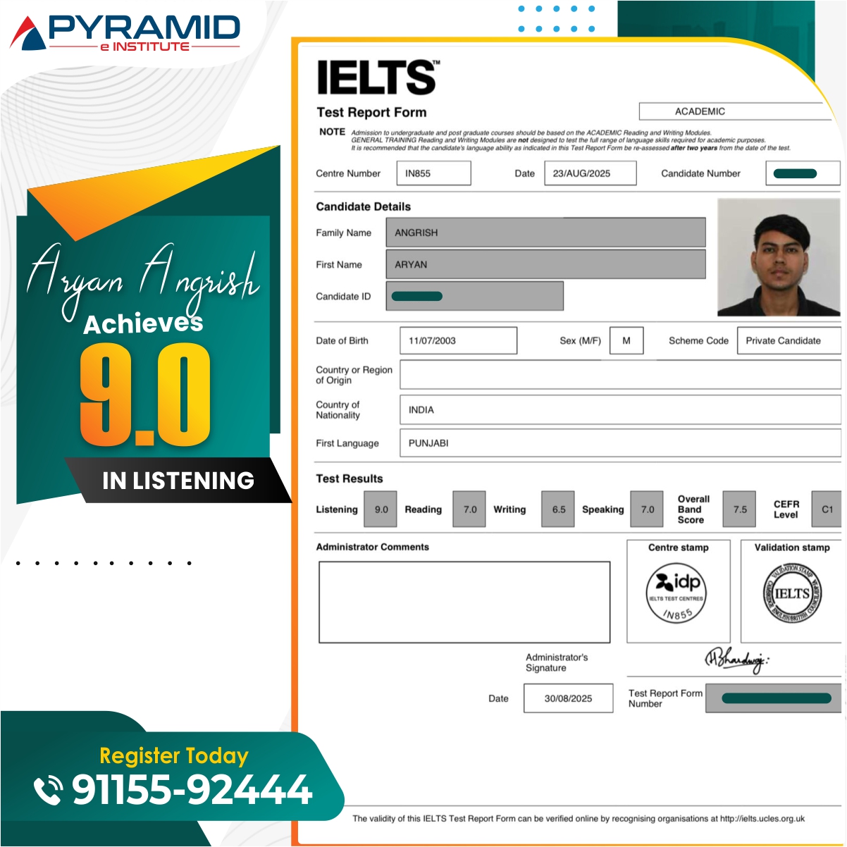 IELTS Score Report — Student Achievement 4