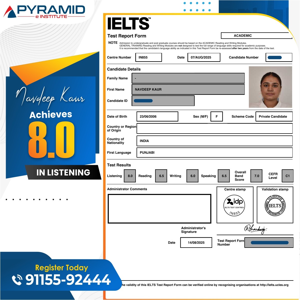 IELTS Score Report — Student Achievement 6